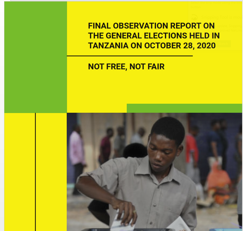 Final Observation Report On The General Elections Held in Tanzania On October 28, 2020